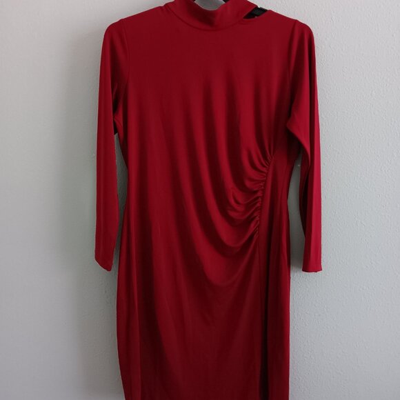 Susan Graver Petite Premier Knit Mock Neck Dress with Cutout - Size PL a673989 - Picture 4 of 4